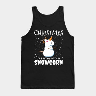 Christmas Is Better With A Snowcorn - Christmas snow unicorn gift Tank Top